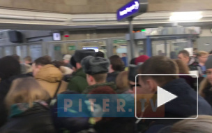 Видео: на "Чкаловской" из-за ремонта эскалаторов образовалась "пробка" из пассажиров 
