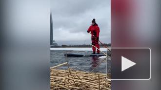 Сапсерферы открыли сезон около Парка 300-летия Петербурга