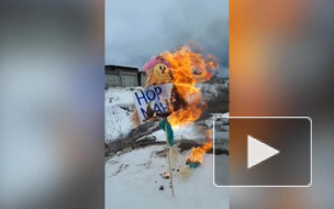 Обманутые дольщики ГК "Норманн" сожгли чучело застройщика на Масленицу