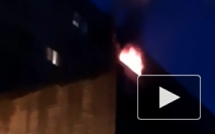 Появилось видео ночного пожара в Петербурге, унесшего жизни 4 человек