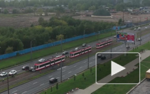 ДТП на путях заблокировало движение трамваев в сторону Володарского моста