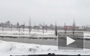 Видео: в Омске мужчина косил снег