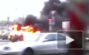 BMW X5 сгорела возле Балтийского вокзала 