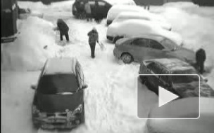 Коллективная уборка снега в Петербурге