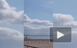 На пляже в Солнечном гуляющих петербуржцев разгоняли с вертолета