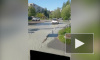 Петербуржцы сняли на видео потоп на Богатырском проспекте
