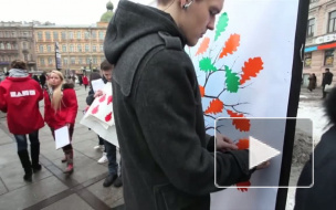 "Наши" одели генеалогическое древо города листьями знаний