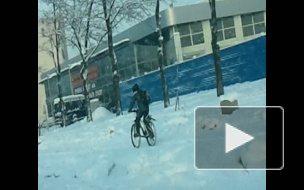 Ударим велосипедом по снежному бездорожью!