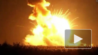 В интернете опубликовано видео взрыва ракеты "Антарес" на космодроме НАСА