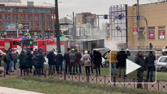Видео: на площади Фаберже сгорела "ГАЗель"