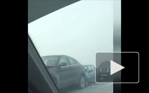 Появилось первое видео с места массового ДТП под Новосибирском