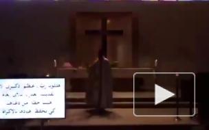 Появилось видео церковной службы во время взрыва в Ливане