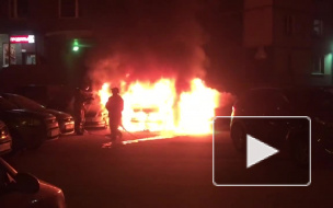 В Петербурге сегодня ночью сгорели пять автомобилей