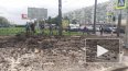 Прорыв теплосети у метро "Улица Дыбенко" попал на видео