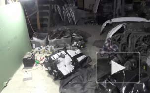 Видео: полицейские в Ленобласти ликвидировали мастерскую с похищенными иномарками