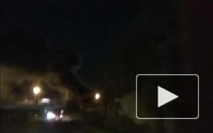 Перед въездом на КАД произошёл пожар