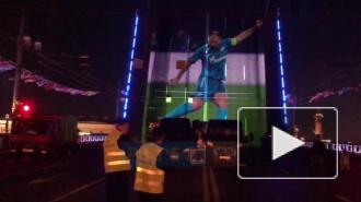 В Петербурге прошло световое шоу в честь золотого дубля "Зенита"