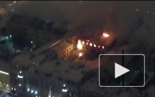 Видео: на пожаре в Военно-морском институте мог пострадать человек