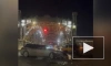 Появилось видео, как пять машин столкнулись на Большеохтинском мосту