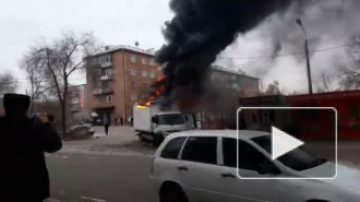 Очевидец снял пожар в Абакане